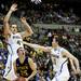 Michigan freshman Mitch McGary and Nik Stauskas defend South Dakota State junior Chad White on Thursday, March 21. Daniel Brenner I AnnArbor.com